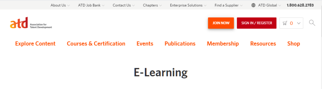 ATD banner for e-learning